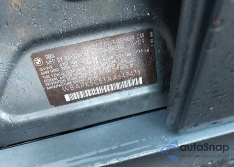 2010 BMW 328I xDrive z USA, uszkodzony, nr VIN WBAPK5C53AA649474